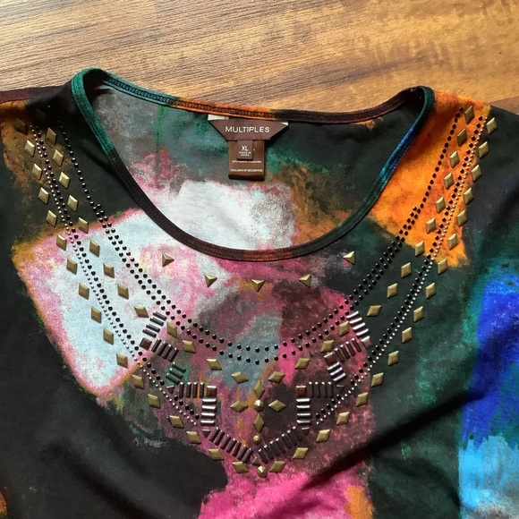 Multiples XL Multicolor Abstract Blouse - Picture 8 of 9